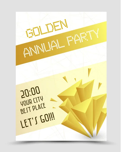 Cartel anual de la fiesta, concepto de triángulo — Vector de stock