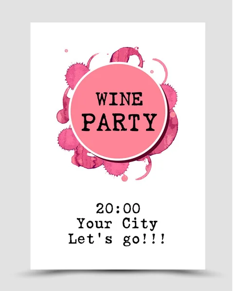 Cartaz de festa de vinho rosa —  Vetores de Stock