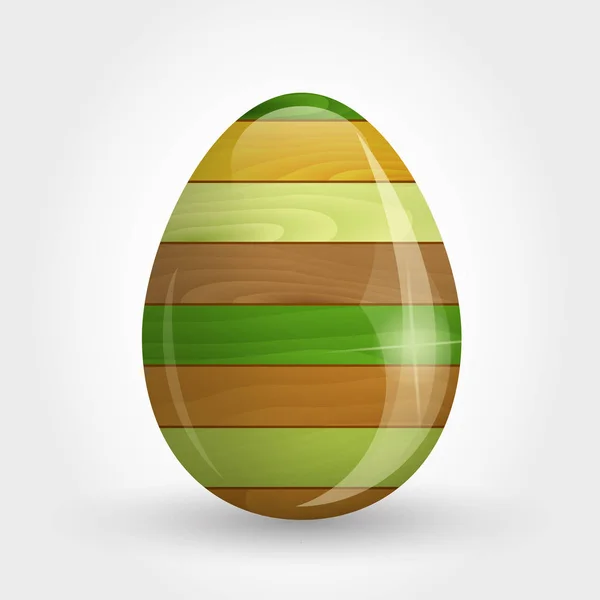 Oeuf de Pâques en bois coloré — Image vectorielle