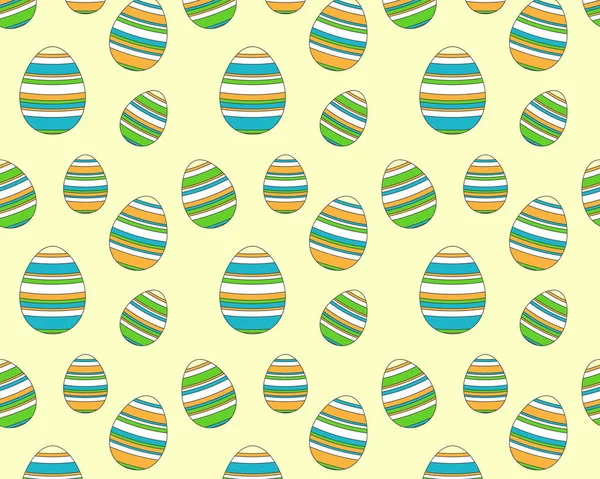 Пасхальный фон с полосатыми яйцами — стоковый вектор