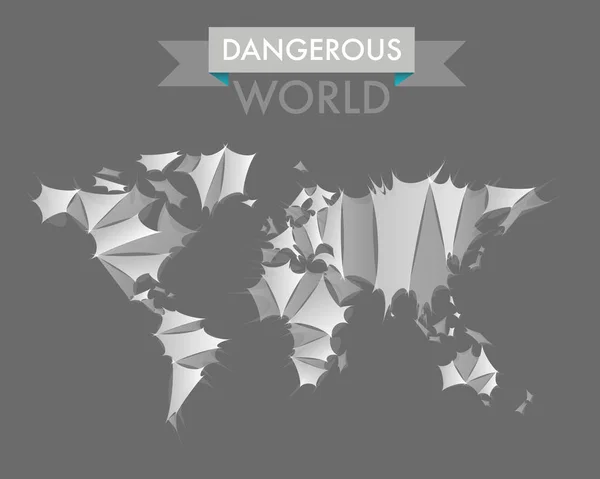 Dangerous world map, epidemic concept — Stock Vector