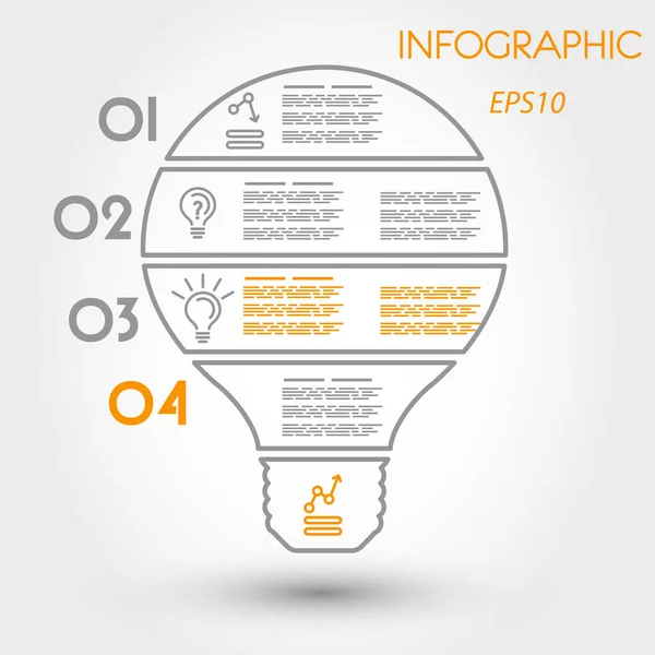 Grote omtrek infographic lamp — Stockvector