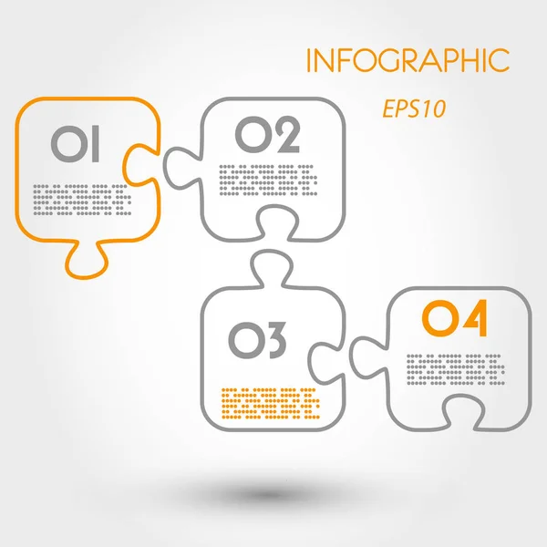 Infografía rompecabezas lineal — Archivo Imágenes Vectoriales