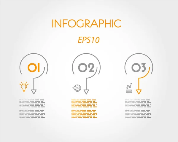 Anillos de infografía lineal con flechas — Vector de stock