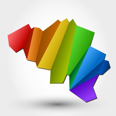 renkli Belçika Haritası