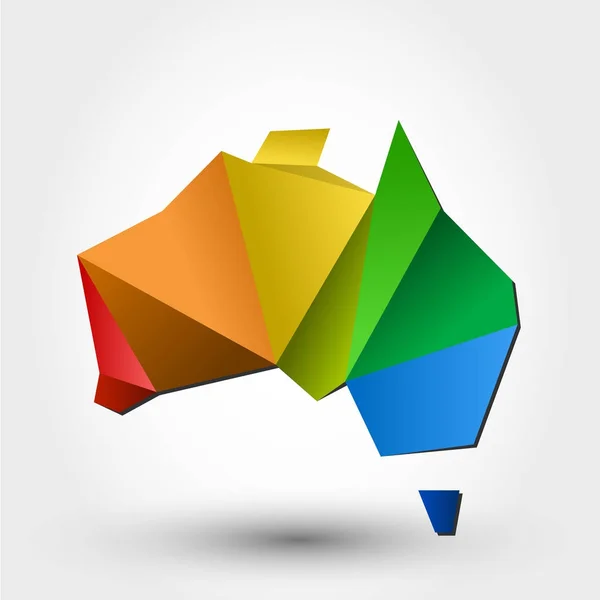 다채로운 호주 지도 — 스톡 벡터