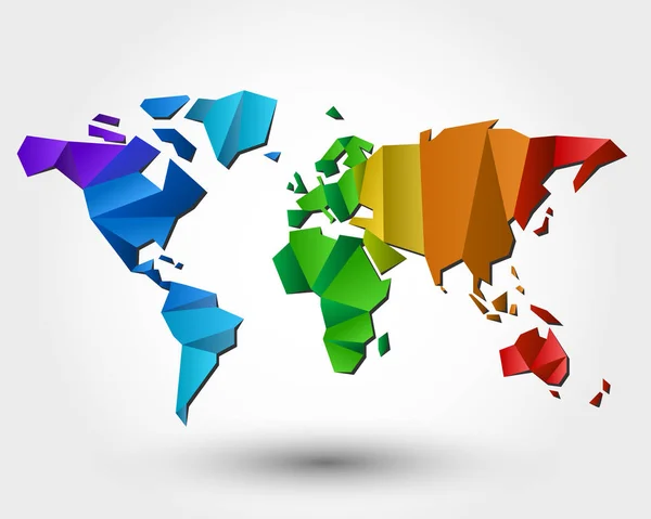 Mapa do mundo colorido — Vetor de Stock