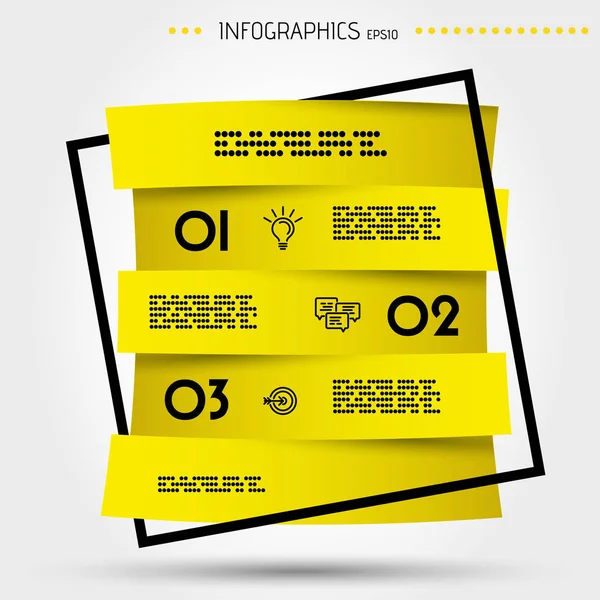 Modelo infográfico zig-zag amarelo —  Vetores de Stock