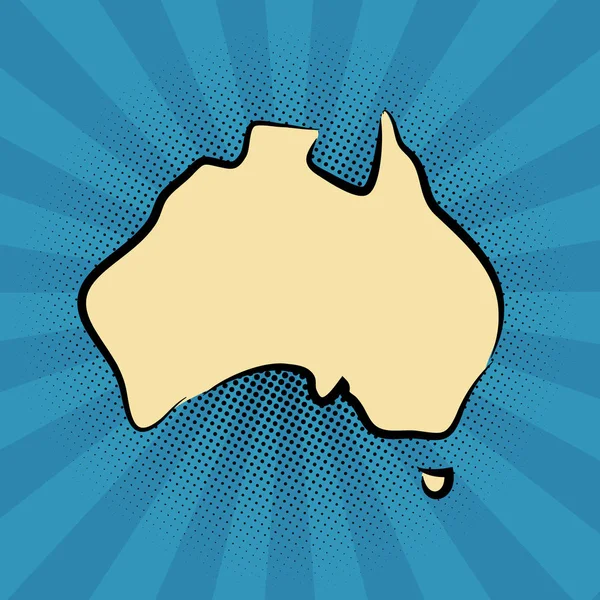 Retro Australia mapa — Vector de stock