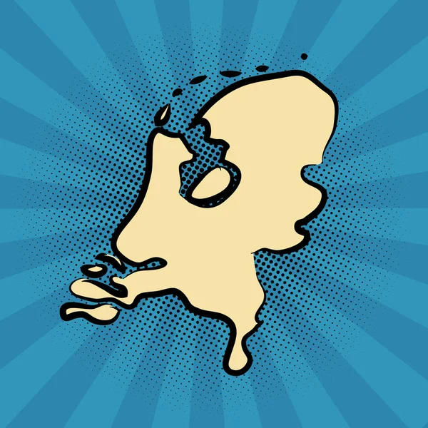Retro Mapa dos Países Baixos — Vetor de Stock