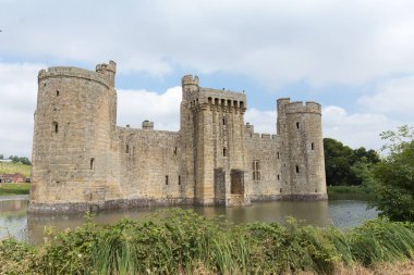 Antik Bodiam kale Sussex İngiltere'de İngiltere'de