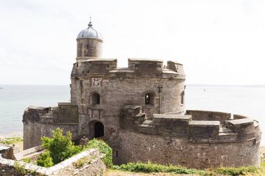 Eski St Mawes kale Cornwall İngiltere'de İngiltere'de