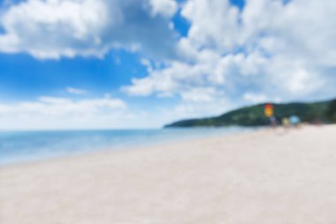 Tropic beyaz plaj mükemmel deniz kıyısında bulanıklık, bokeh, odaklanmamış