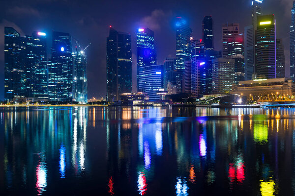 Landscape of the Singapore financial district and business buildings