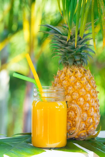 Batido de refresco de verano de frutas tropicales de piña — Foto de Stock