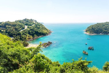 Yanui plaj Rawai, dağlardan görüntüleyin