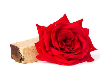 Kırmızı gül sabunu, bitkisel spa konsept