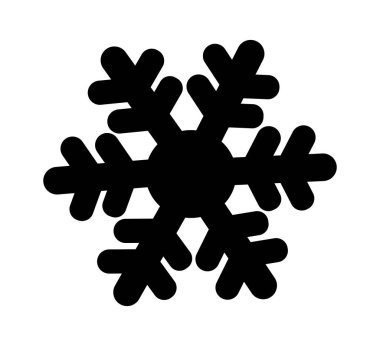 Vektör çizimi. Kar tanesi simgesi beyaza izole edildi. Noel kış tatili. Dekoratif tasarım. Siyah siluet kar tanesi işareti. Kışın sembolü, donmuş, yeni yılın. .