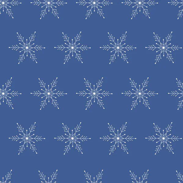 Weiße Schneeflocken Vektor dunkelblauen Hintergrund. Geschenkpapier-Design. Geschenkverpackung. Frohe Weihnachten und ein gutes neues Jahr. Winterschnee — Stockvektor