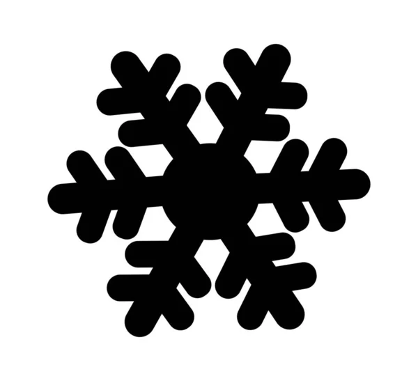 Vektorillustration. Schneeflockensymbol isoliert auf weiß. Weihnachten Winterurlaub. dekoratives Gestaltungselement. schwarze Silhouette Schneeflocke Zeichen. Symbol für Winter, Frost, Neujahr . — Stockvektor