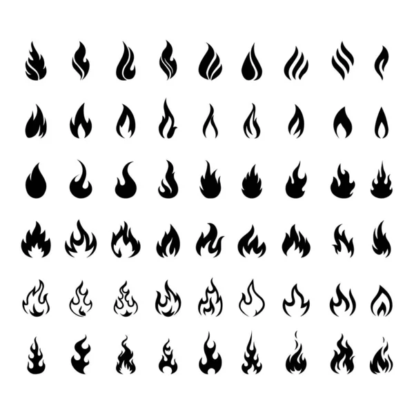Иконы пламени. Логотип пламени, значок огня. Векторный набор иконок для огня . — стоковый вектор