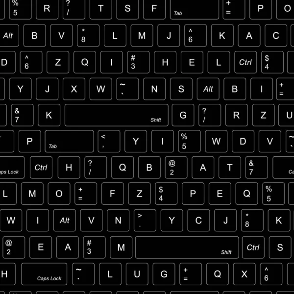 Teclado de la computadora fondo sin costuras. Abstracto vector patrón textura sin costura de fondo. Botones blanco y negro, teclado . — Vector de stock