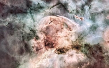 Derin uzay nebulasının son derece detaylı bir görüntüsü. Kozmik manzara. Bilim kurgu