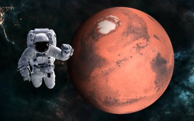 Mars. Astronot ve güneş sisteminin kızıl gezegeni. Bilim kurgu