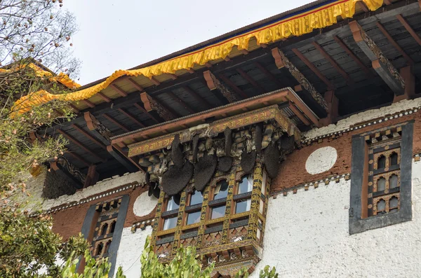 Pszczoły Honeycomb Zbudowany Dachu Punakha Dzong Bhutan Punakha Dzong Lub — Zdjęcie stockowe