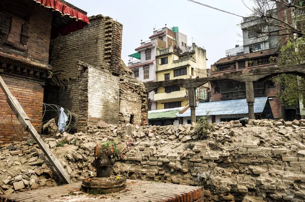 Kathmandu Nepal April 2016 Damages Street Building Bhaktapur Major Earthquake — Stock Photo, Image