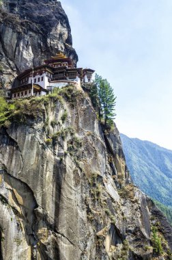 Taktshang Manastırı, Birleşik Arap Emirlikleri. Kaplanlar yuva Manastırı da Taktsang Palphug Manastırı biliyorum. Cliffside Vadisi'nin üst: Paro, Bhutan, yer.