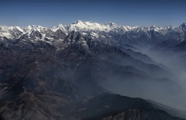 Everest Csúcs Himalája Everest Hegyvonulat Panoráma Himalája Hegység Everest Panoráma — Stock Fotó