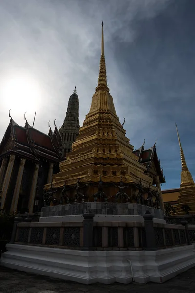 Wat Phra Kaew Изумрудный Храм Будды Против Солнечного Света Grand — стоковое фото