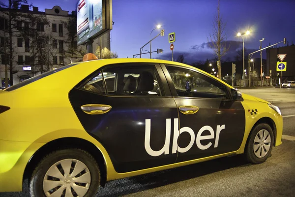 Uber taxi on the street — Stock Photo, Image