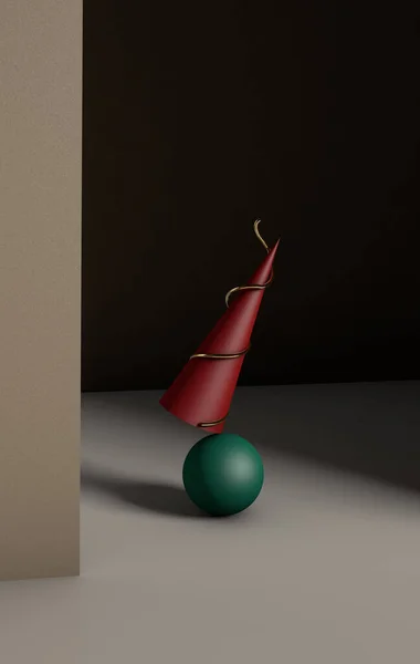 3D soyut arkaplan oluşturuldu. Dengeleme konsepti