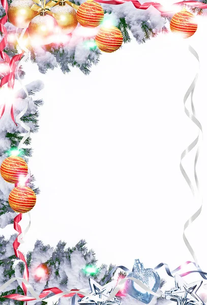 Jul leksaker på en gren av Gran — Stockfoto