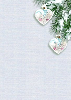 Ağaçlar kar kaplı. çerçeve. Neşeli Noel kompozisyon.