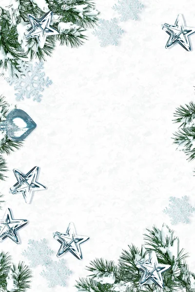 お祝いクリスマスの組成物。カードの平面図、平面レイアウト. — ストック写真