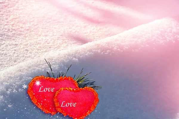 Corazón en la nieve . — Foto de Stock