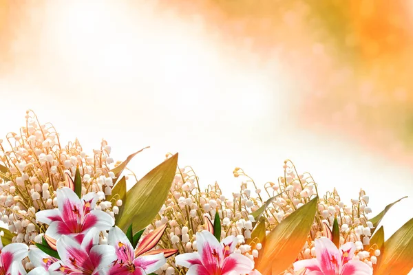 Voorjaarslandschap. bloemen lelie van de vallei — Stockfoto