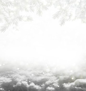 Noel kartı ile çam dalları. 