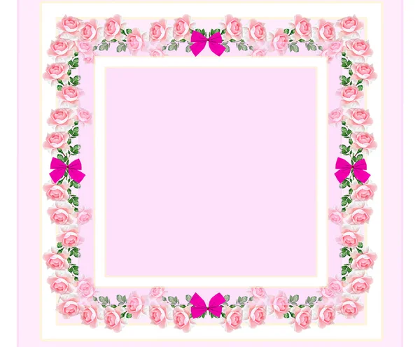 Frame of rose flower buds. Floral background. — Stock Photo, Image