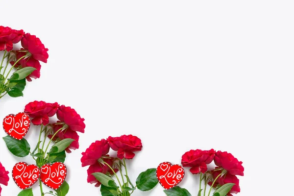 Blomknopp rosor på vit bakgrund — Stockfoto