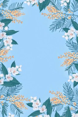 Sarı bahar çiçekleri Mimoza Bush