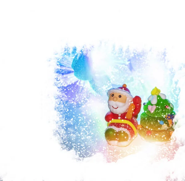 Homem de neve e árvore de Natal. — Fotografia de Stock