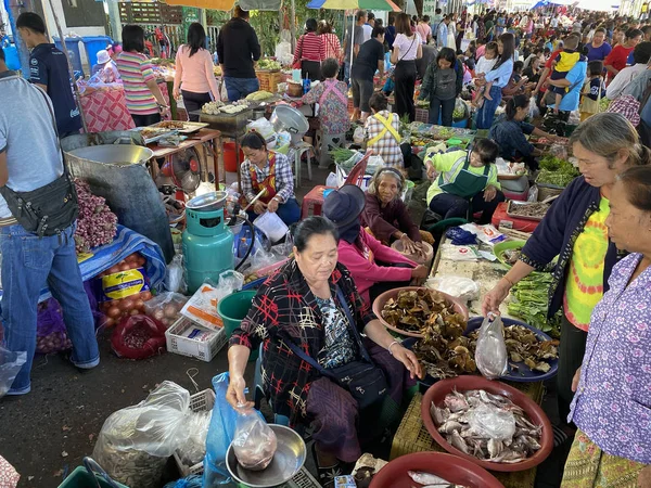 Thai Laos mercado local — Fotografia de Stock