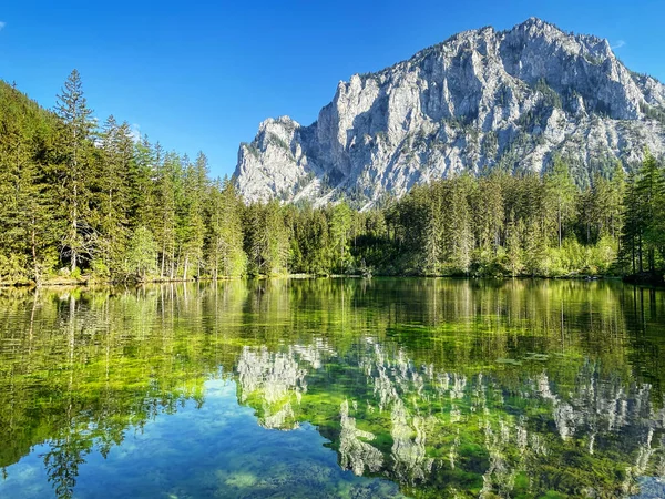 Zelené Jezero Rakousko Dočasné Jezero Tavením Rakousku — Stock fotografie