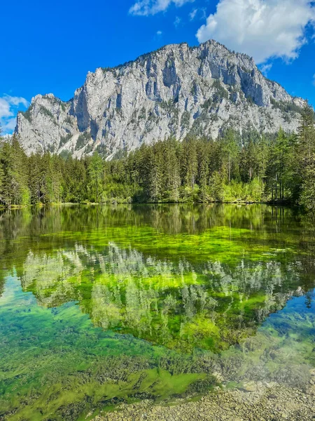 Zelené Jezero Rakousko Dočasné Jezero Tavením Rakousku — Stock fotografie