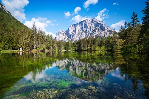 Zelené Jezero Rakousko Dočasné Jezero Tavením Rakousku — Stock fotografie