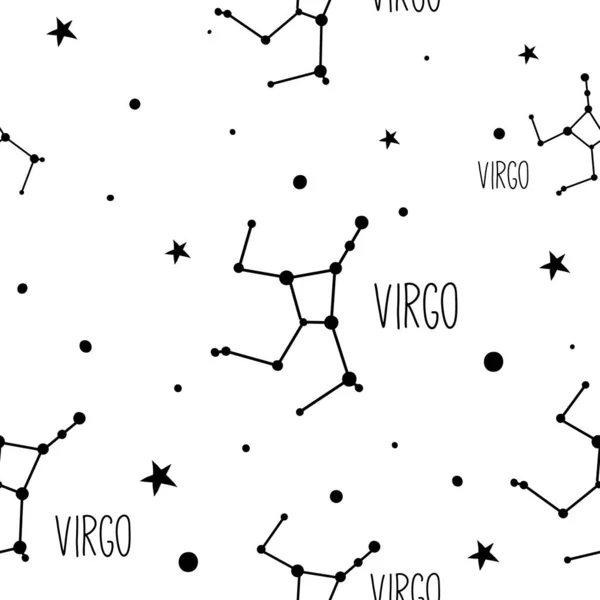 Virgo. Bezproblemowy wzór ze znakiem zodiaku — Wektor stockowy